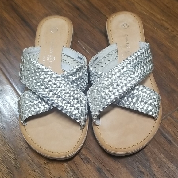 New Chinese Laundry Silver Weave Sandals 6.5 - Picture 1 of 9